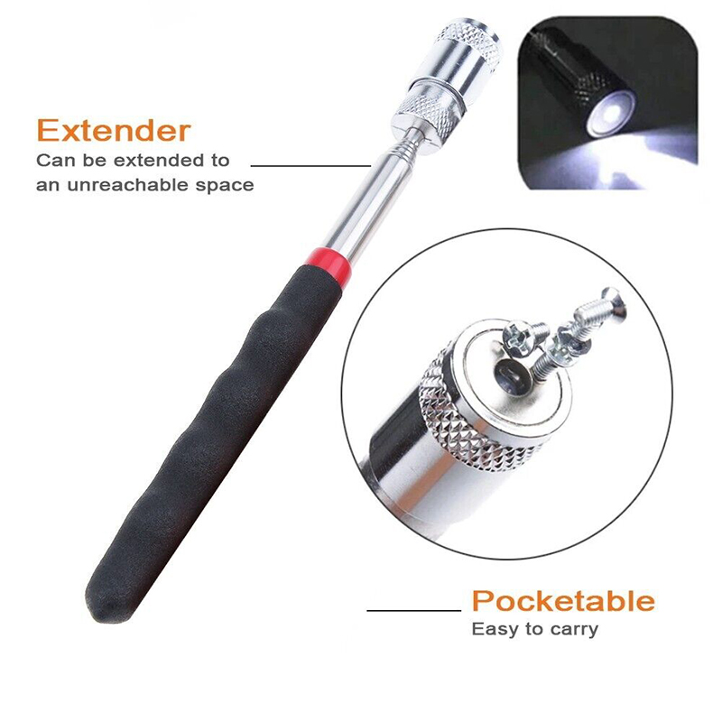 8LB Telescopic Magnetic LED Flashlight Extendable Pick-Up Light Torch Pick Up Tool with LED
