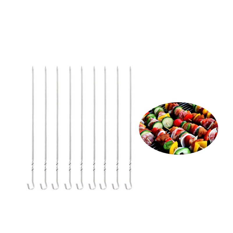 9 Pack Twisted Metal BBQ Kebab Skewer Sticks 38 cm