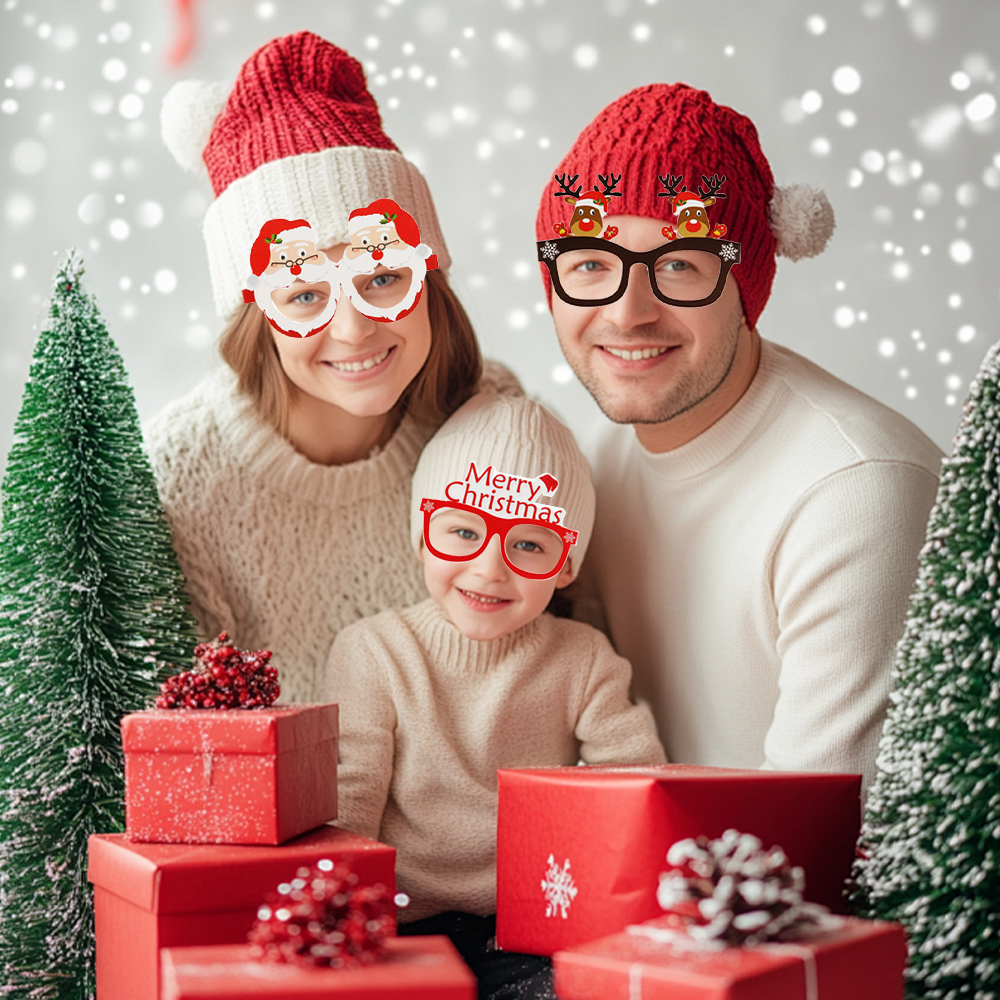 9x Christmas Glasses Specs Novelty Xmas Sunglasses Fancy Dress Party Accessory