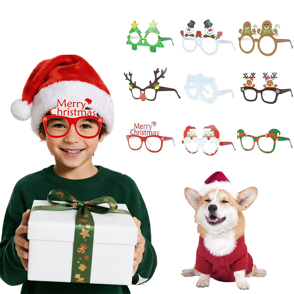 9x Christmas Glasses Specs Novelty Xmas Sunglasses Fancy Dress Party Accessory
