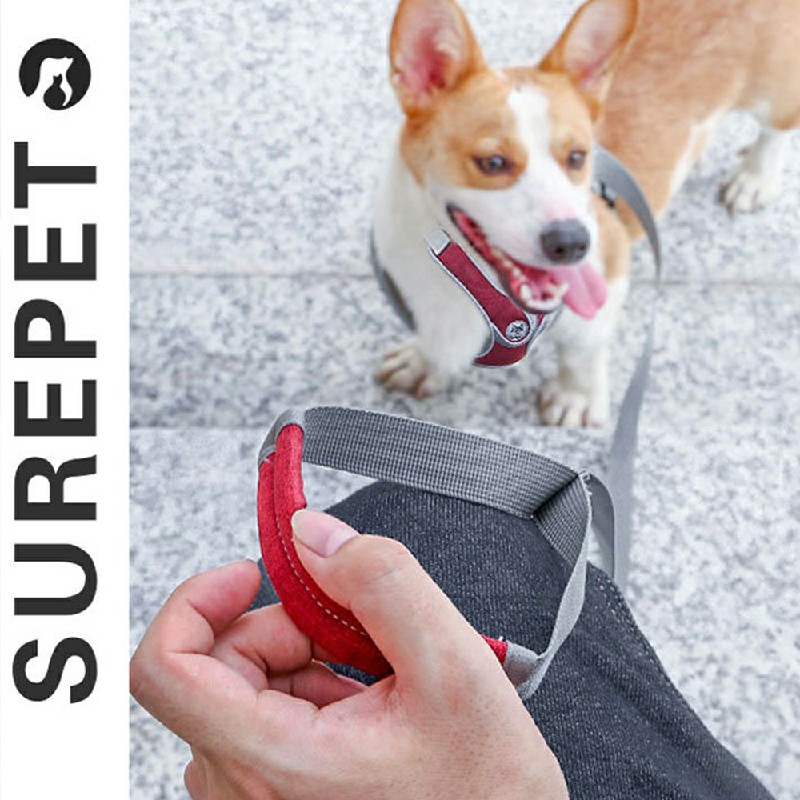 Adjustable and Breathable Dog Pet Harness Vest Padded Safety Puppy Leash Set - Red L