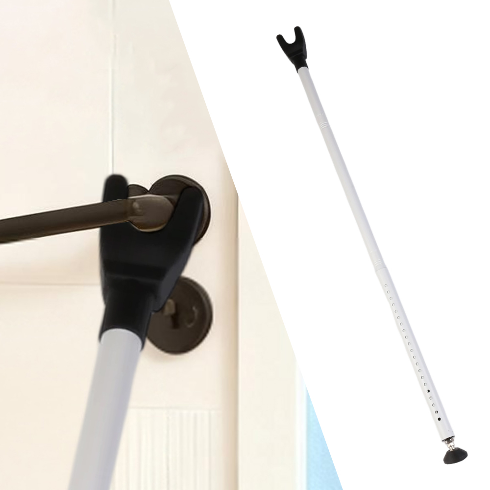 Adjustable Door Handle Home Security Bar Rod Brace Jammer Safety Lock Stopper