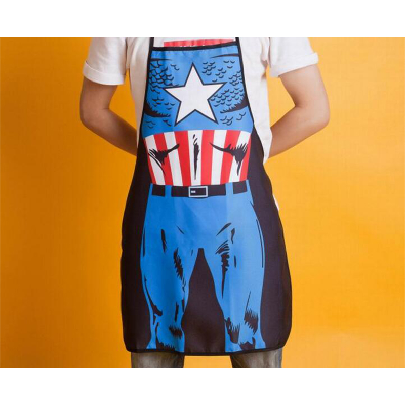 Adjustable Shoulder Strap Funny Cooking Kitchen BBQ Apron - Captain America