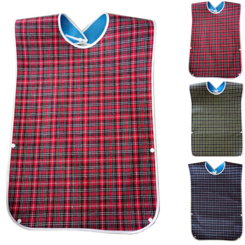 Adult Elderly Disable Mealtime Bib Clothing Protector Large Apron Waterproof - Red