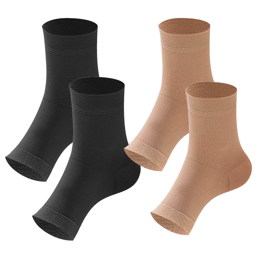 Ankle Compression Sleeve Open Toe Сompression Socks - Black M