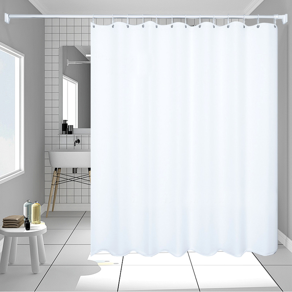71x71 Inch Bathroom Shower Curtain With 12 Hooks Mould Proof Mildew Resistant Shower Curtain 1.8 m x 1.8m White