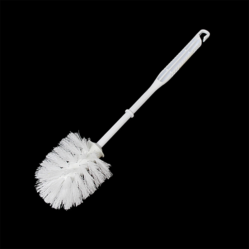 Bathroom White Plastic Toilet Cleaning Brush 37 cm