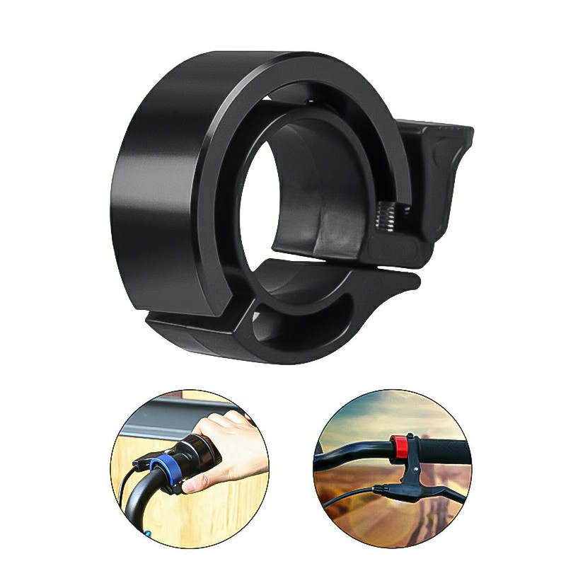 Bicycle Bell Aluminum Alloy Bike Alarm Handlebar Cycling Ring Loud - Black