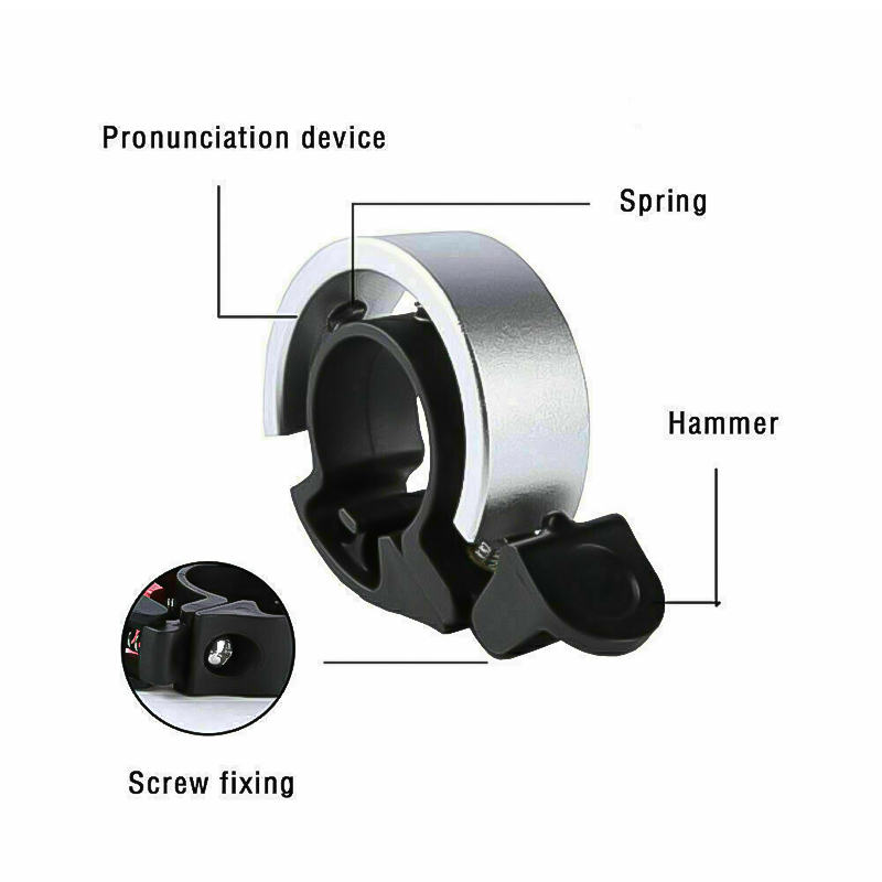 Bicycle Bell Aluminum Alloy Bike Alarm Handlebar Cycling Ring Loud - Green