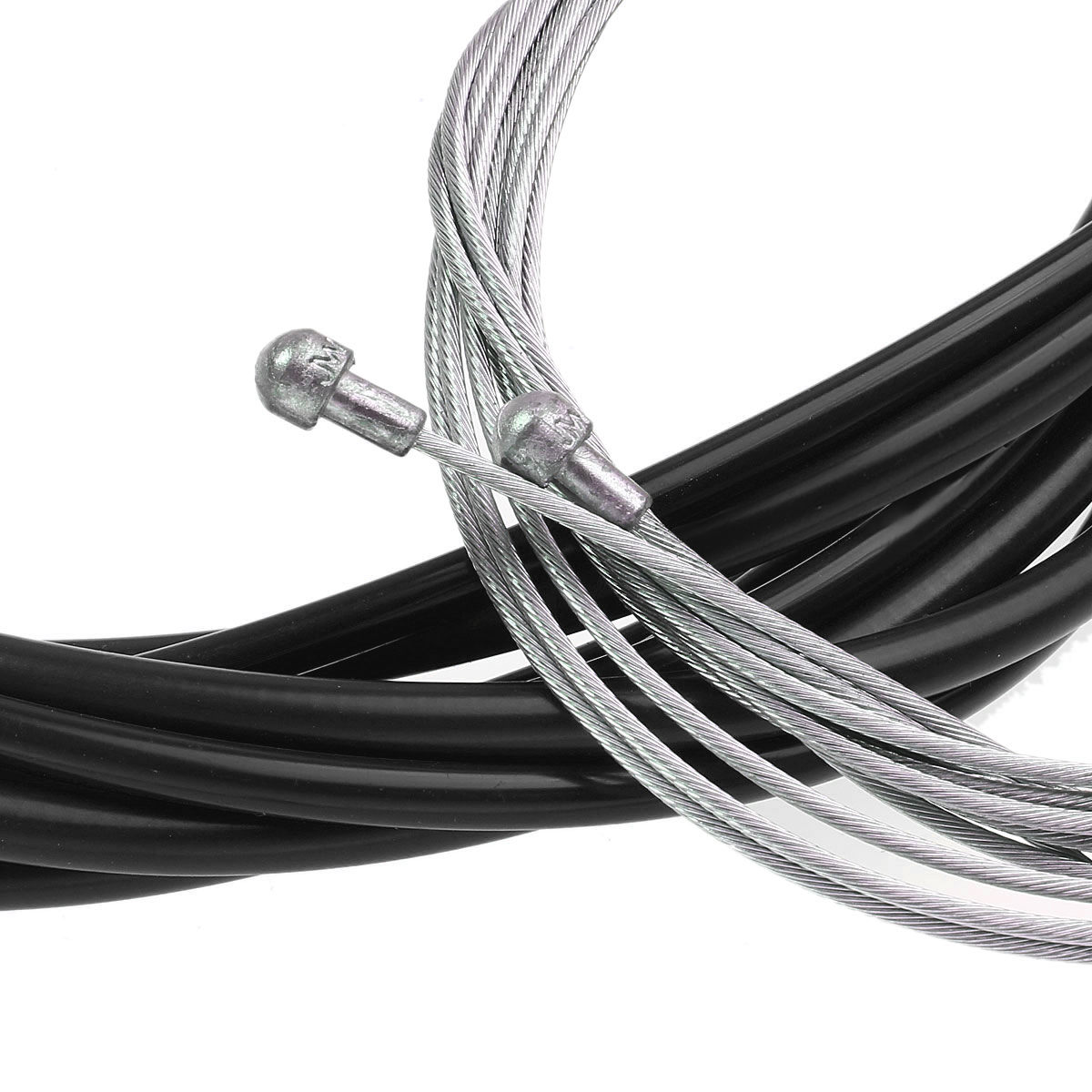 Bicycle Complete Front and Rear Inner Outer Gear Brake Wire Cable Kit - Black