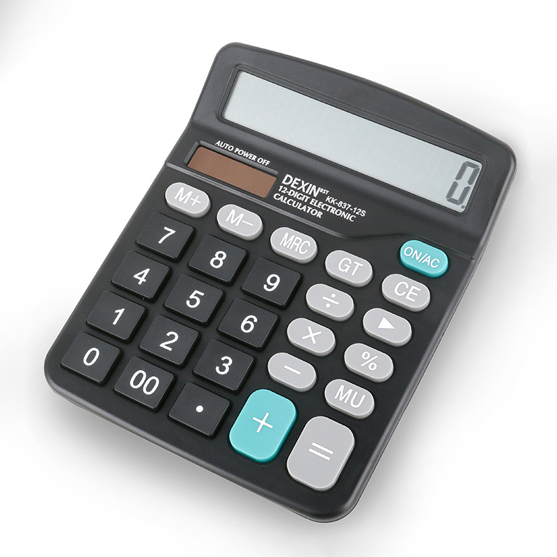 Big Display Two Way Power Electronic Calculator Office Maths Black