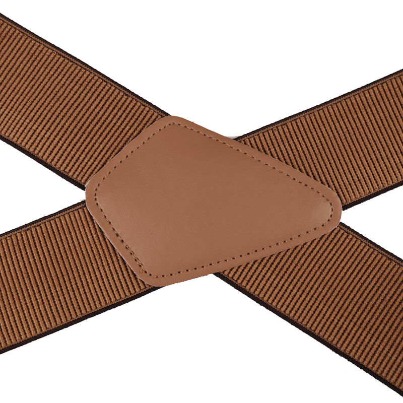 Brown Braces Strap 50mm Wide Heavy Duty Suspenders Adjustable Unisex