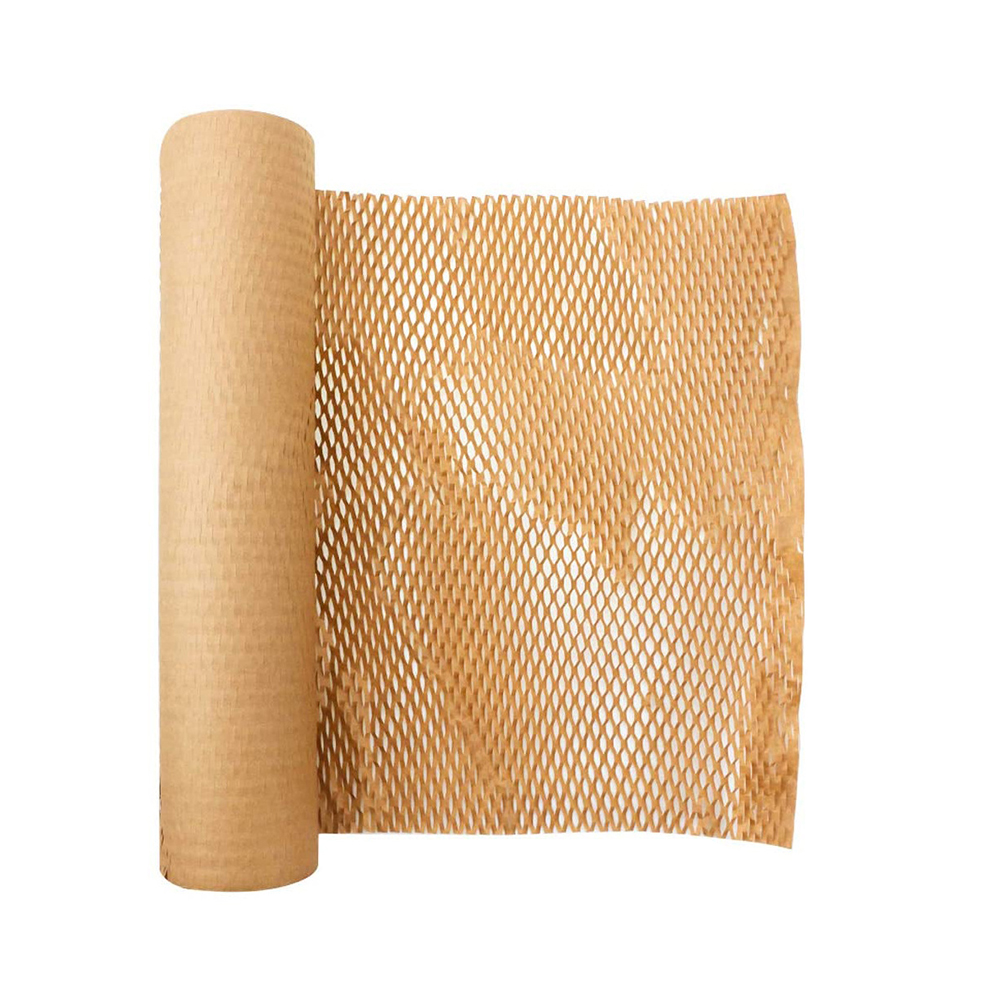 50m Brown Honeycomb Packing Paper Roll for Moving Shipping Packaging Materials Width 30cm