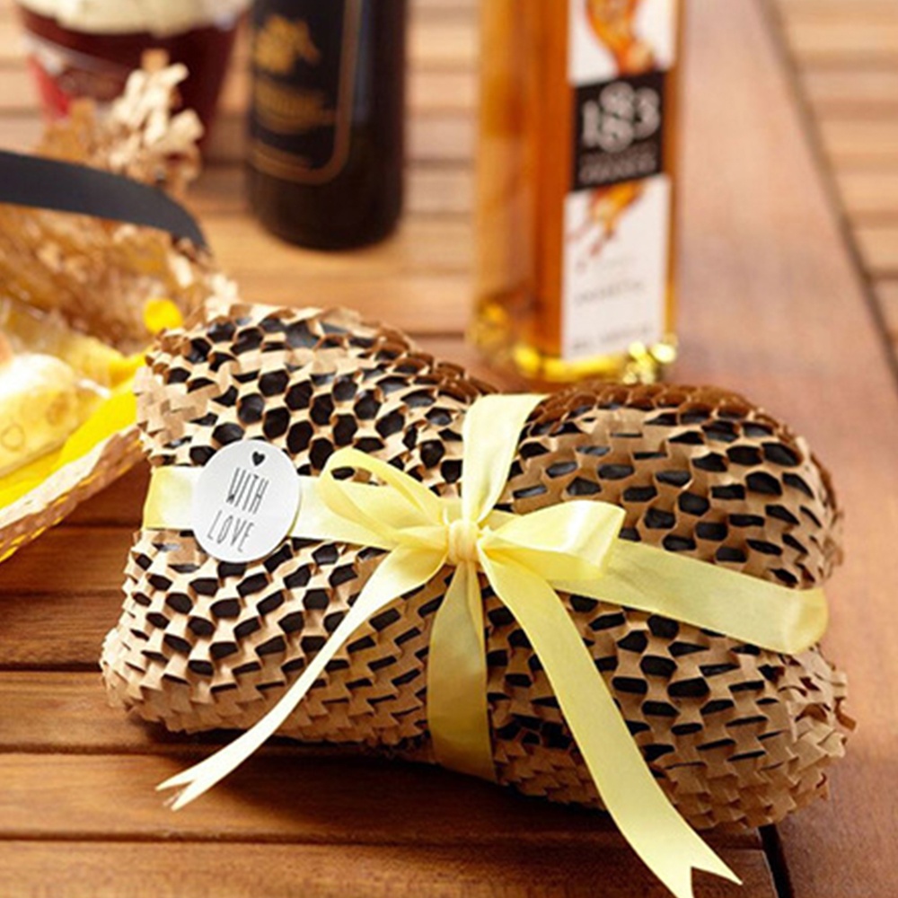 50m Brown Honeycomb Packing Paper Roll for Moving Shipping Packaging Materials Width 30cm