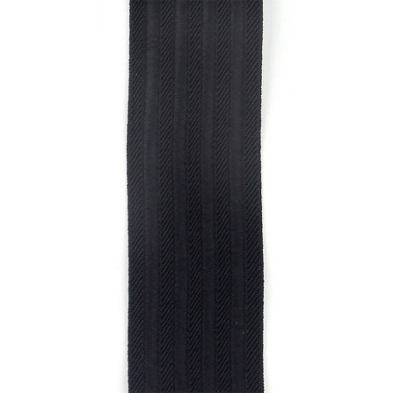 Black Stripes 50mm Wide Heavy Duty Suspenders Adjustable Unisex Trousers - Black