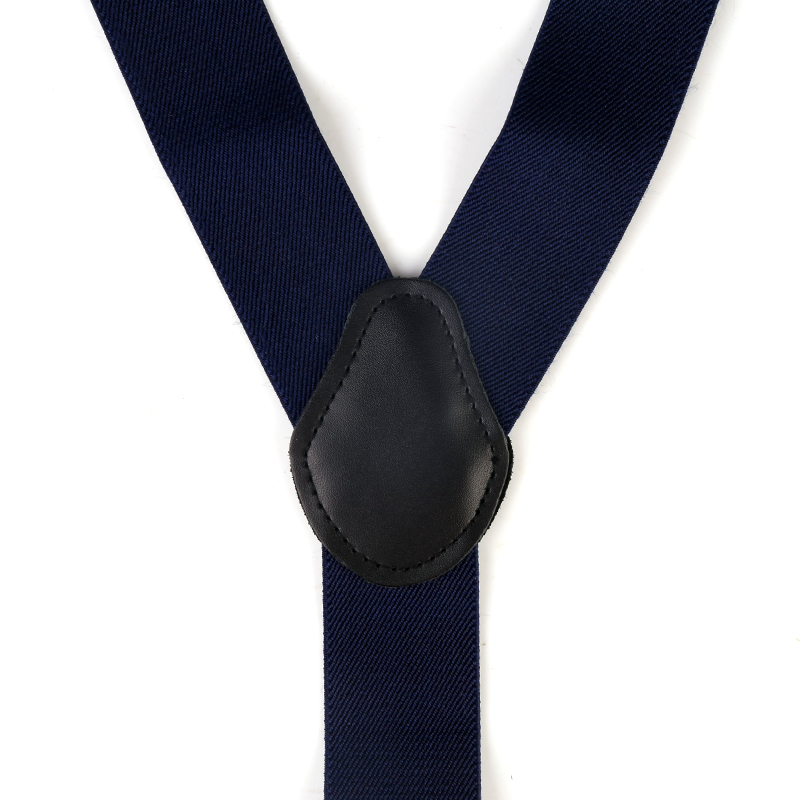 Business Men Adult Suspenders Clip Refined Non-slip Shoulder Straps - Navy