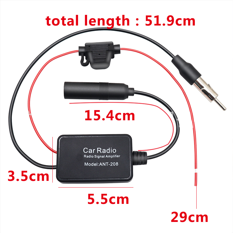 Car FM Signal Amplifier Car Radio Signal Booster Din Aerial Antenna