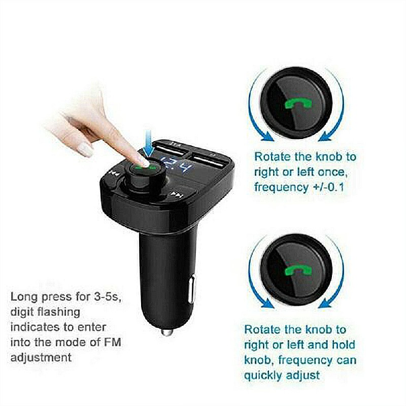 Car Wireless Bluetooth FM Transmitter MP3 Player USB Car Charger Adapter