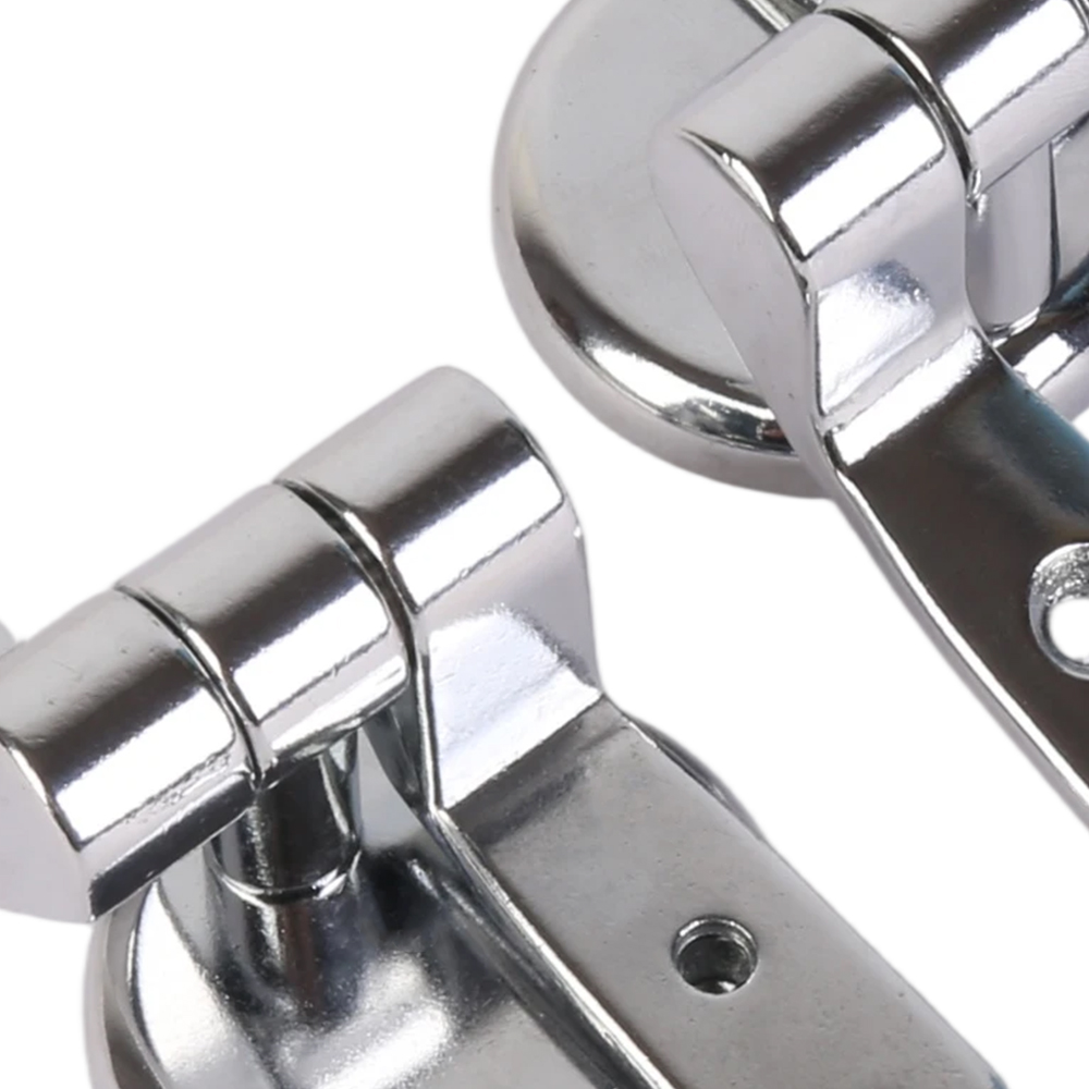 Chrome Replacement Set Toilet Seat Hinges with Fittings Universal Mountings