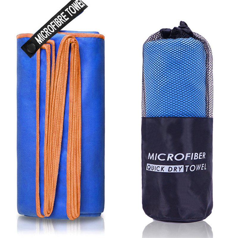 Compact Fast Drying Microfibre Beach Towel for Travel Camping Swimming 80*180cm - Blue