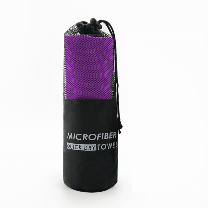 Compact Fast Drying Microfibre Beach Towel for Travel Camping Swimming 80*180cm - Purple