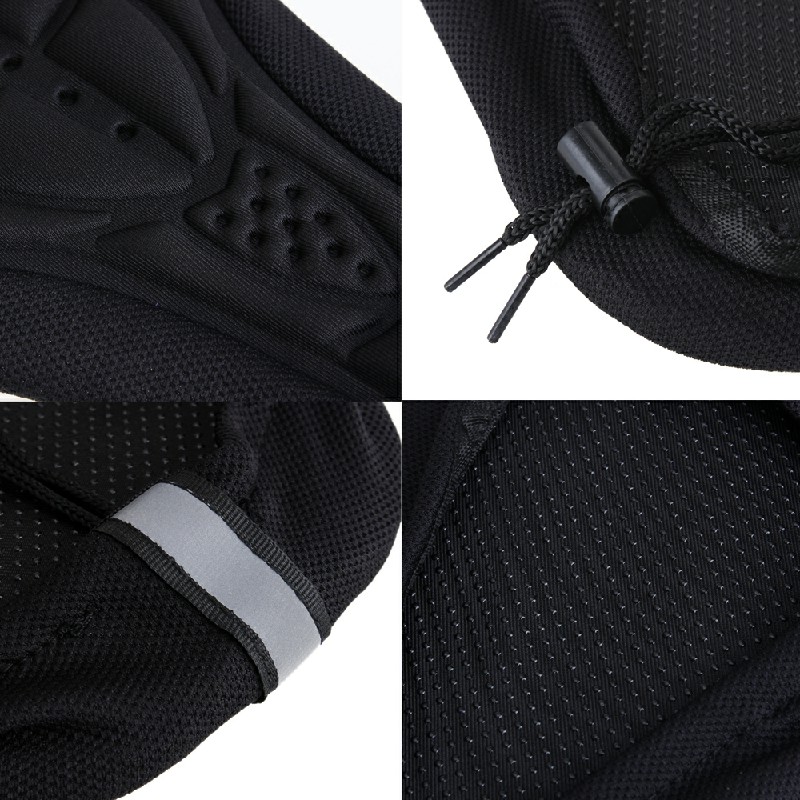 Cycling Bicycle Bike Silicone Saddle 3D Seat Cover Cushion Soft Pad - Black