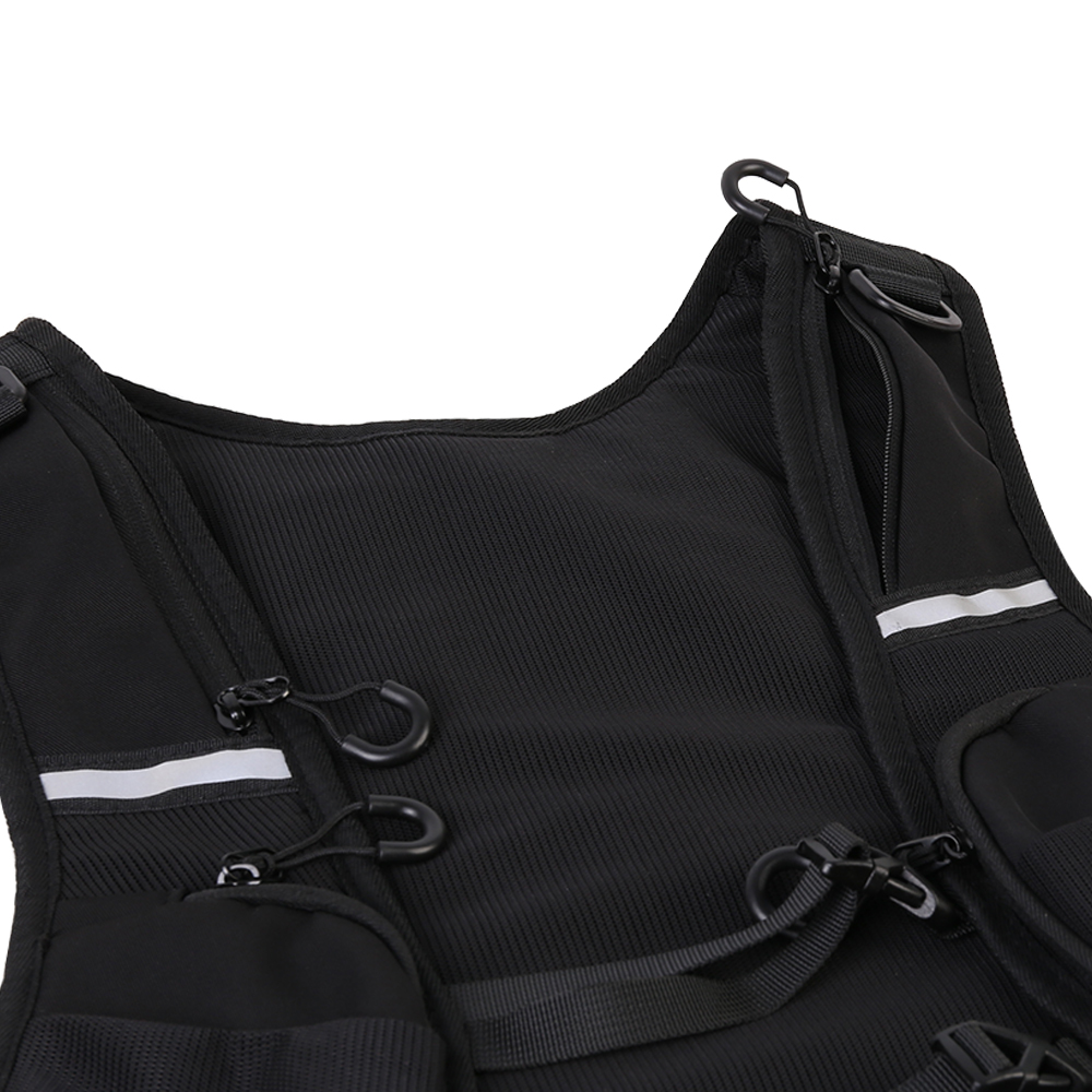 Cycling Running Vest Bag Reflective Hydration Vest Storage Bag Lightweight Backpack - Black