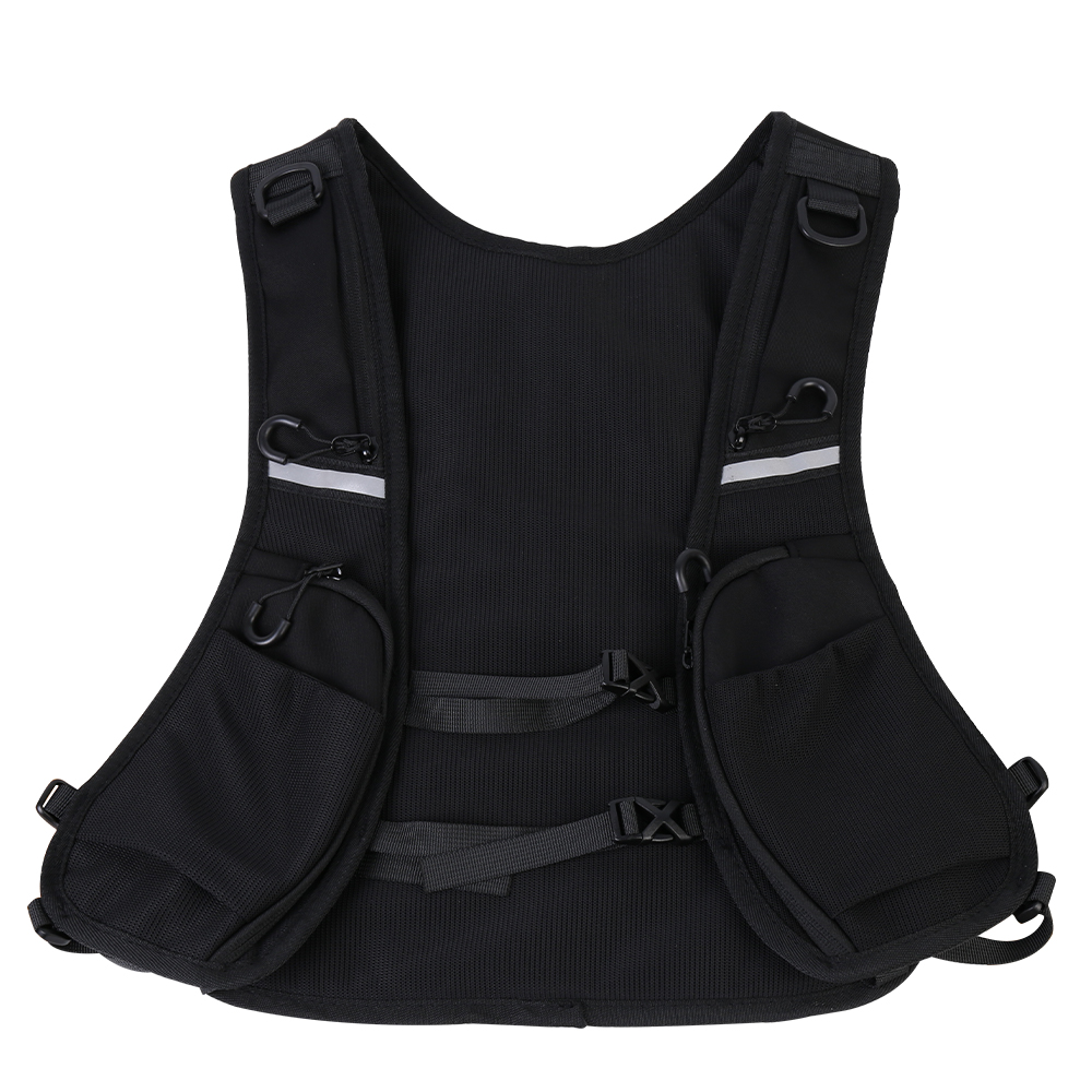 Cycling Running Vest Bag Reflective Hydration Vest Storage Bag Lightweight Backpack - Black