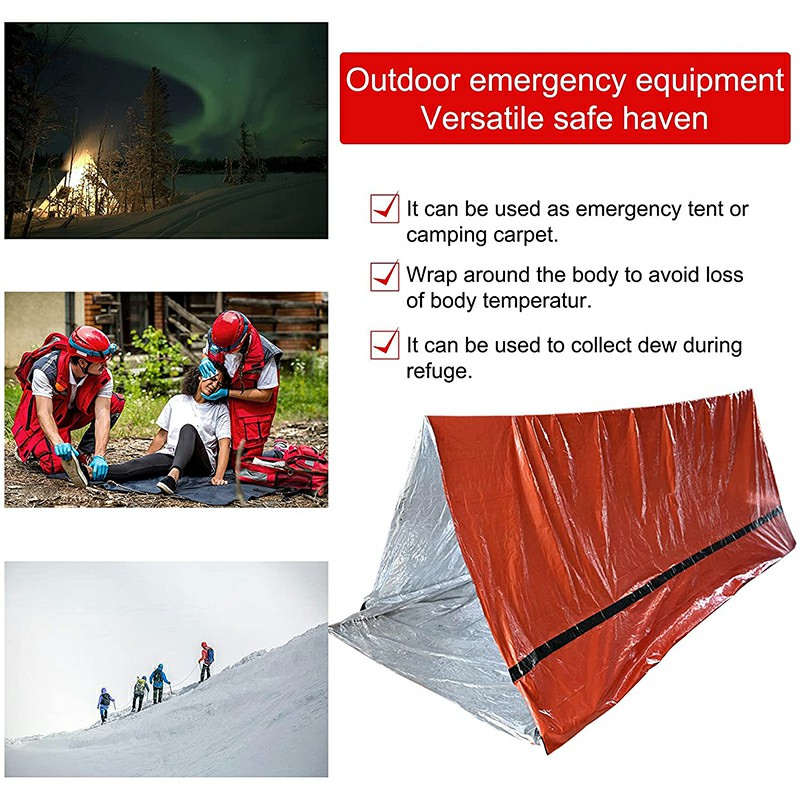 Disposable Shelter Tent Outdoor Ultralight Portable Camping Shelter - Orange