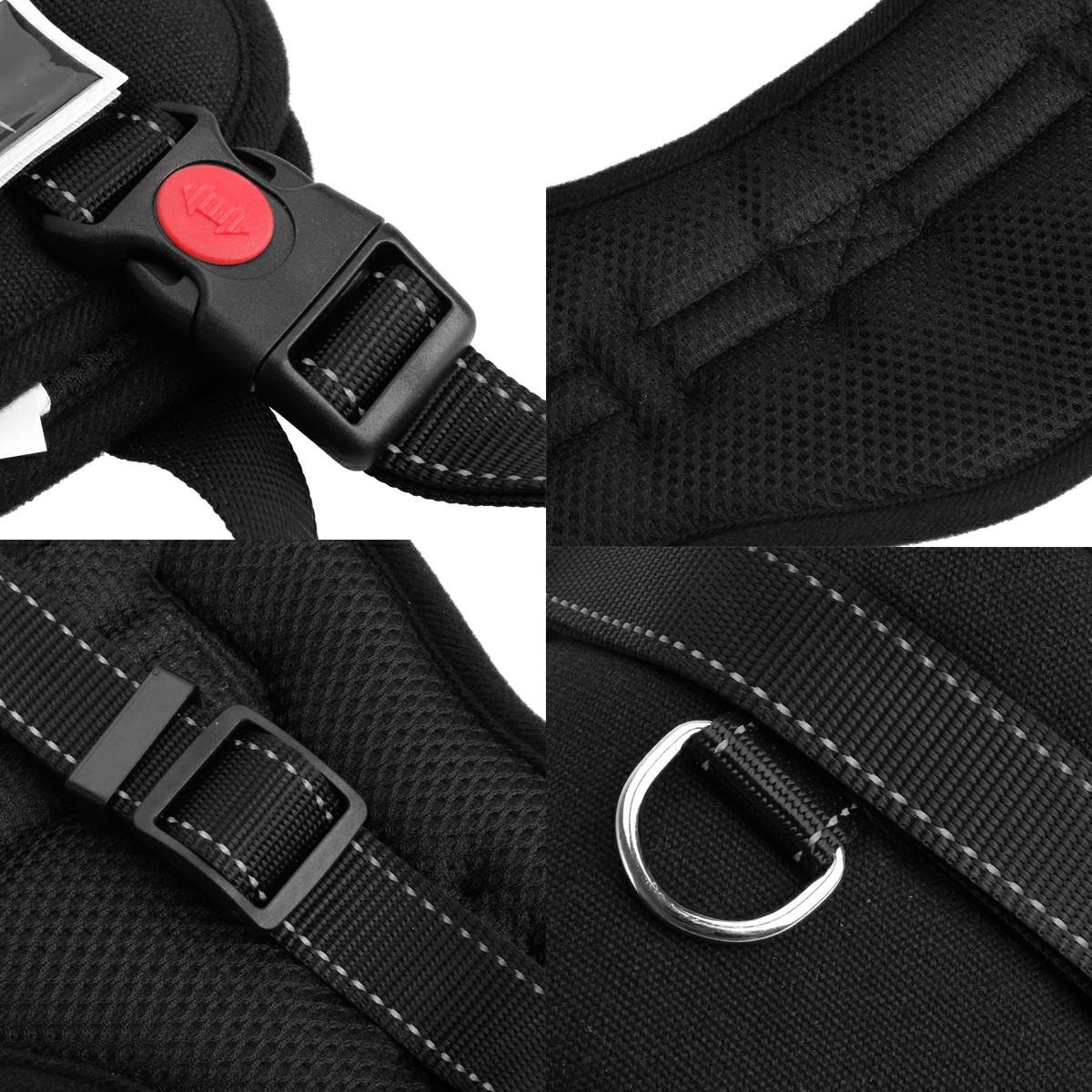 Dog Adjustable Control Soft Vest Harness Walk Collar Chest Strap Vest - Black M