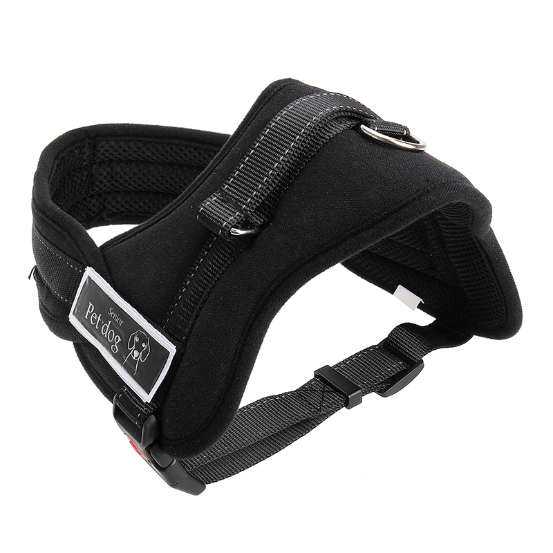 Dog Adjustable Control Soft Vest Harness Walk Collar Chest Strap Vest - Black S
