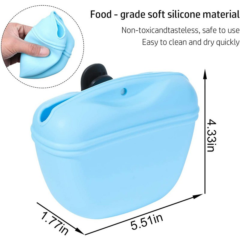 Dog Food Treat Bag Waist Storage Holder Walking Dog Training - Blue
