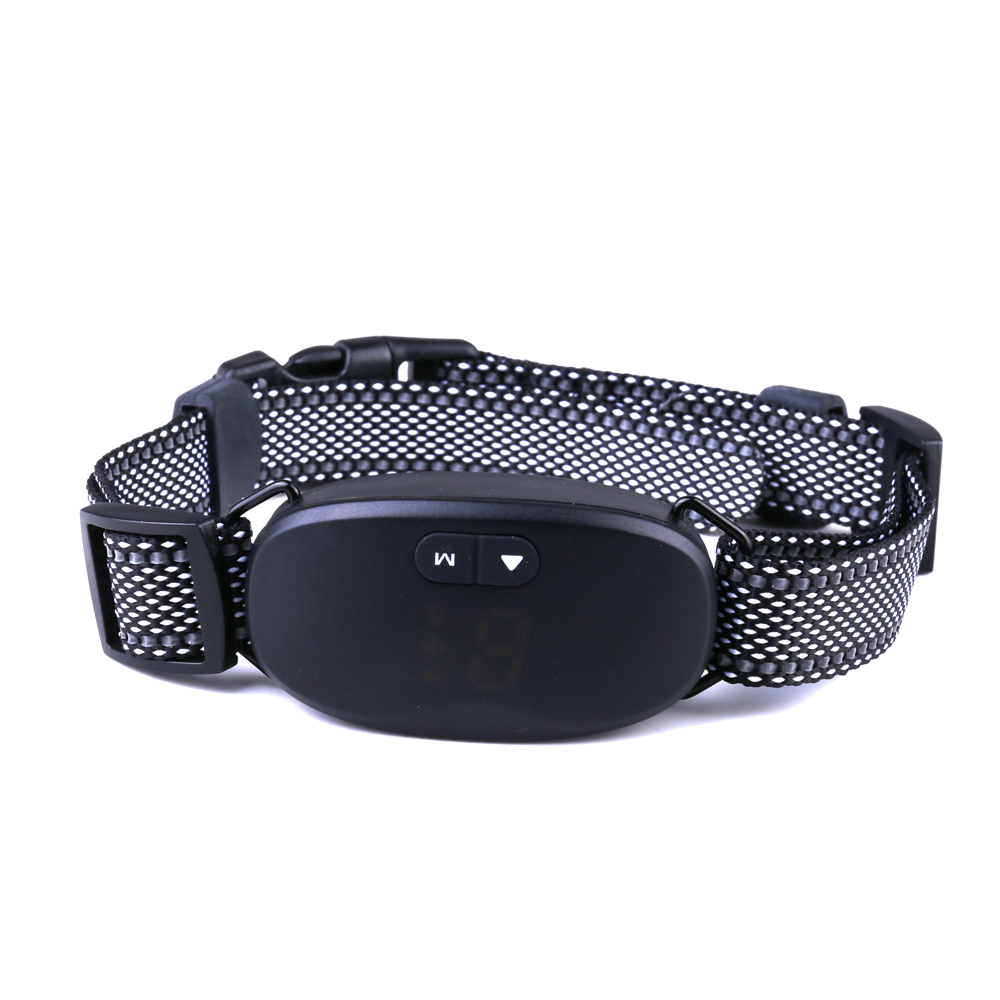 Dog Pet Training Collar Rechargeable Waterproof Electric Shock Anti Bark Collar - Black