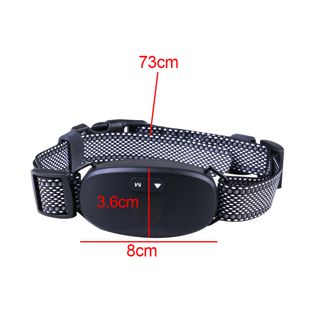 Dog Pet Training Collar Rechargeable Waterproof Electric Shock Anti Bark Collar - Black
