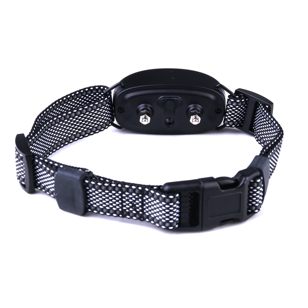 Dog Pet Training Collar Rechargeable Waterproof Electric Shock Anti Bark Collar - Black