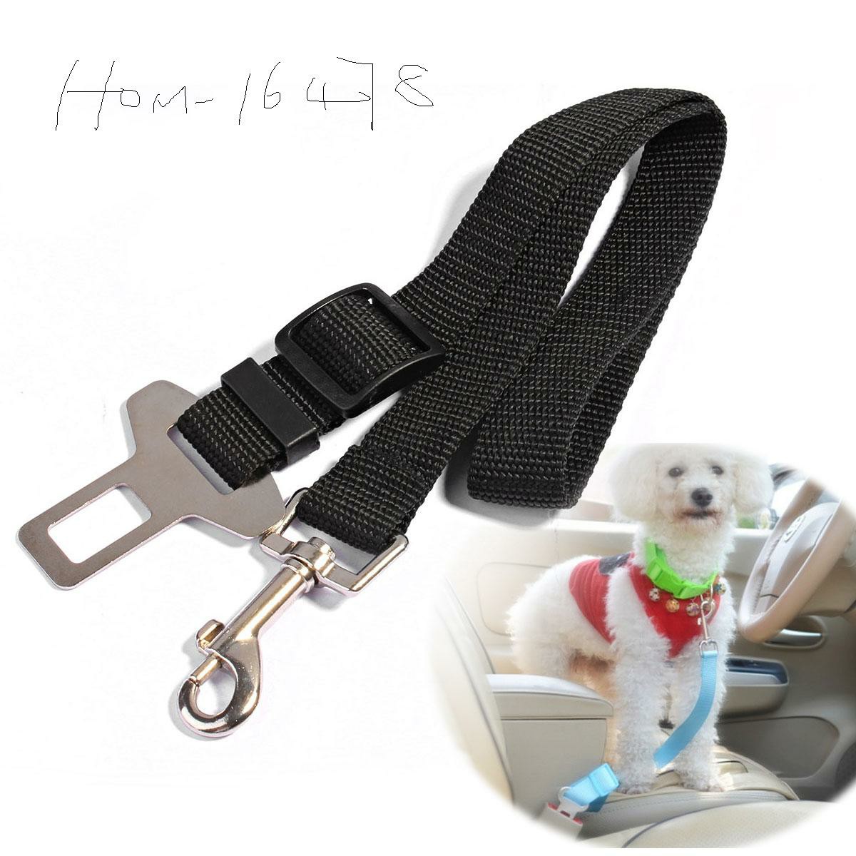 Dog Safety Seat Belt For Car Van Lock Adjustable Pet Lead - Black