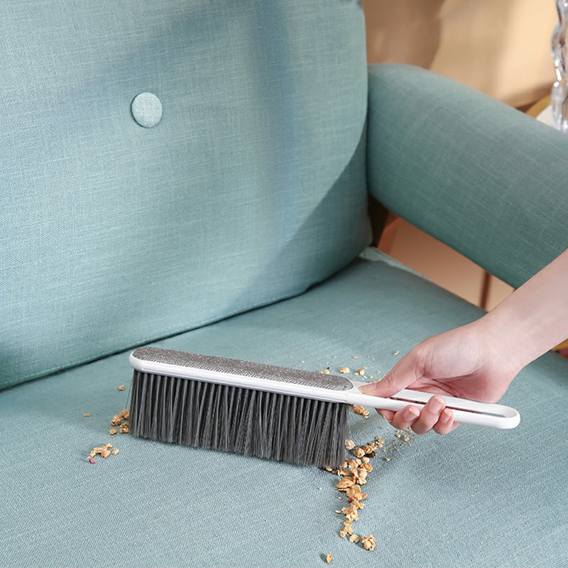 Double Sided Bed Cleaning Brush Sofa Hair Removal Dust Brush Clothes Brush - White
