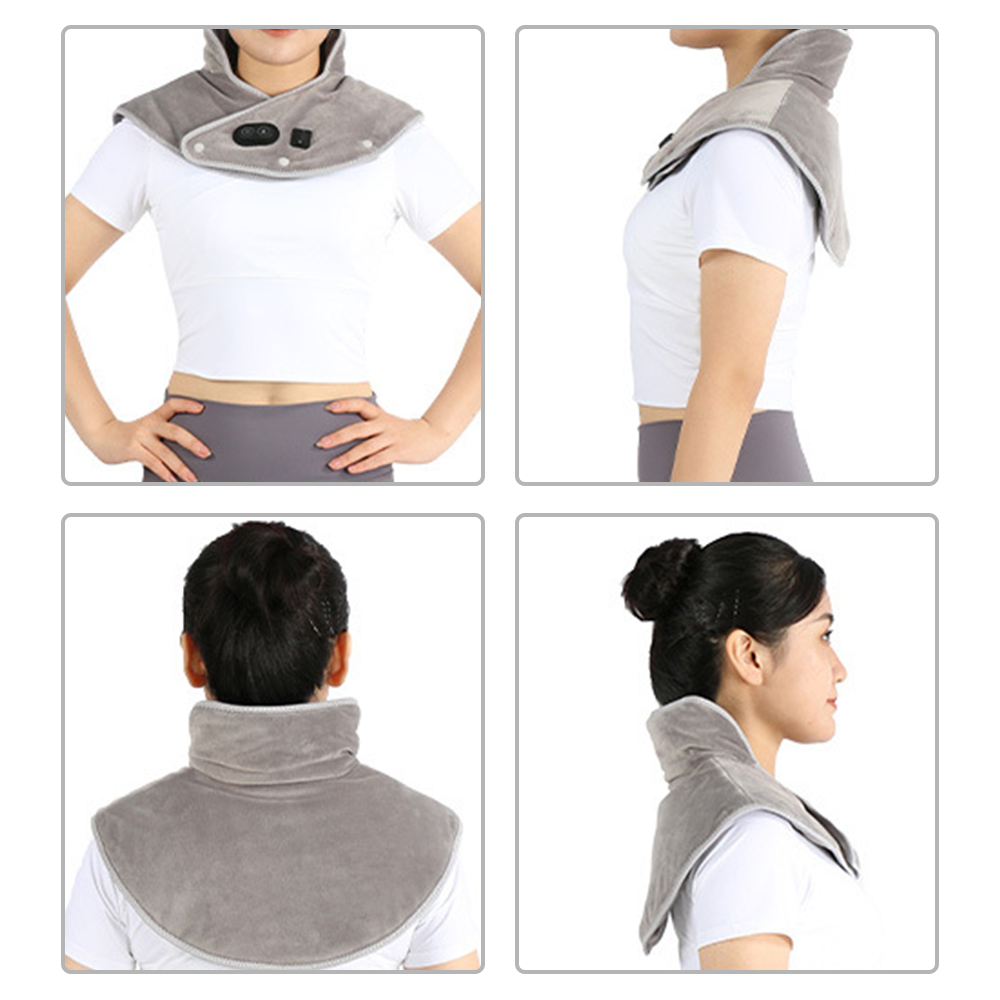 Electric Heating Shoulder Neck Pad Vibration Massager USB Cervical Warmer