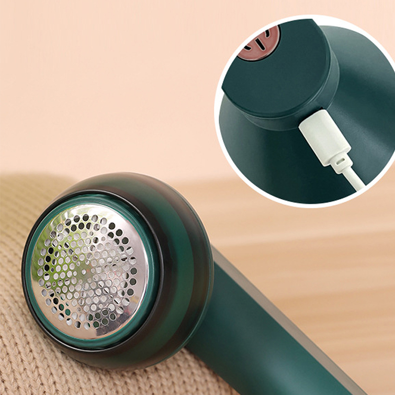 Electric Clothes Shaver Fabric Lint Fuzz Ball Remover USB Rechargeable Fabric Shaver Portable Fur Ball Trimmer Green