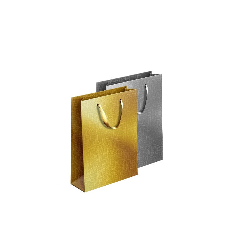 Embossed Metallic Paper Gift Bag Large - Random Colour