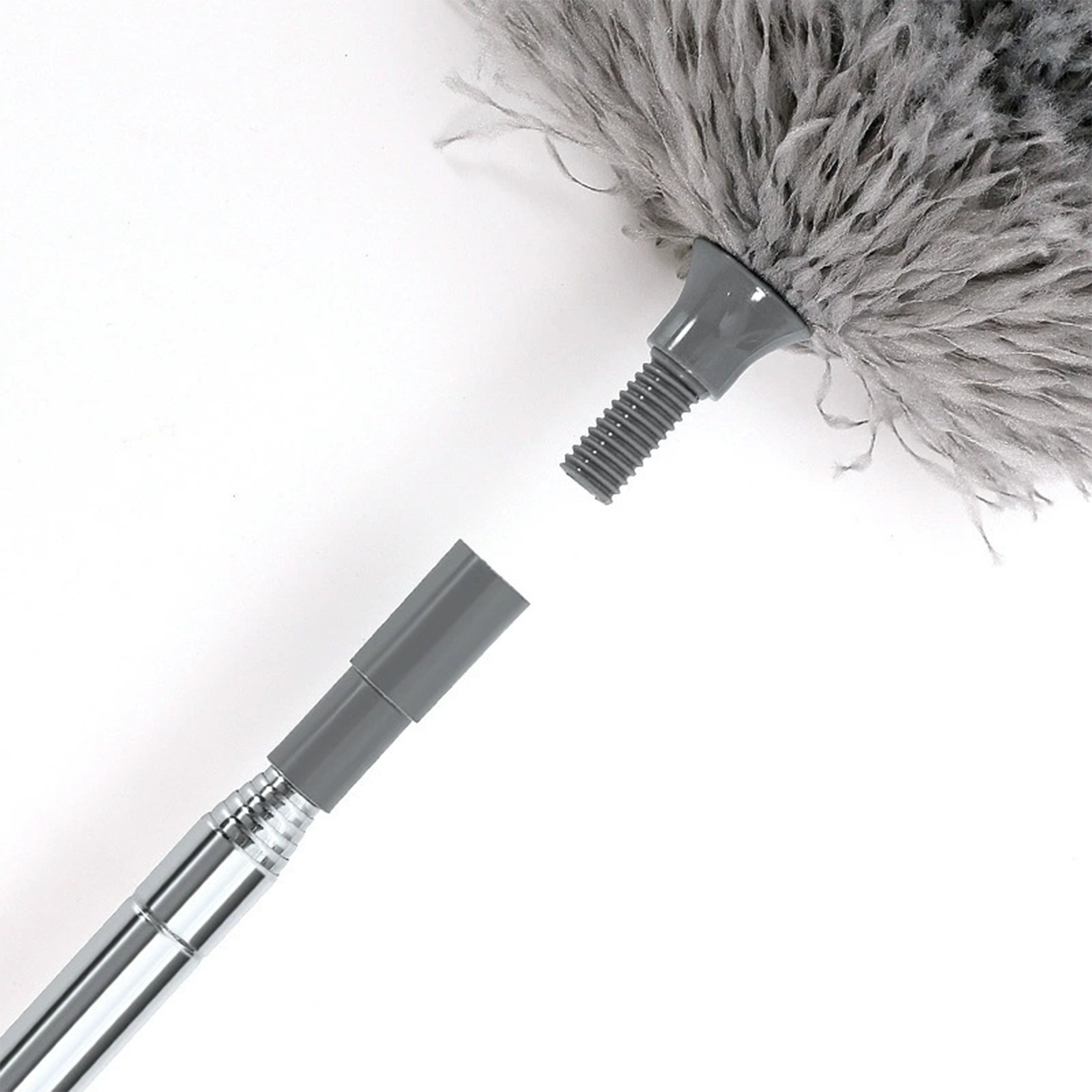 Extendable Feather Duster Long Duster Magic Cobweb Duster Brush - Grey