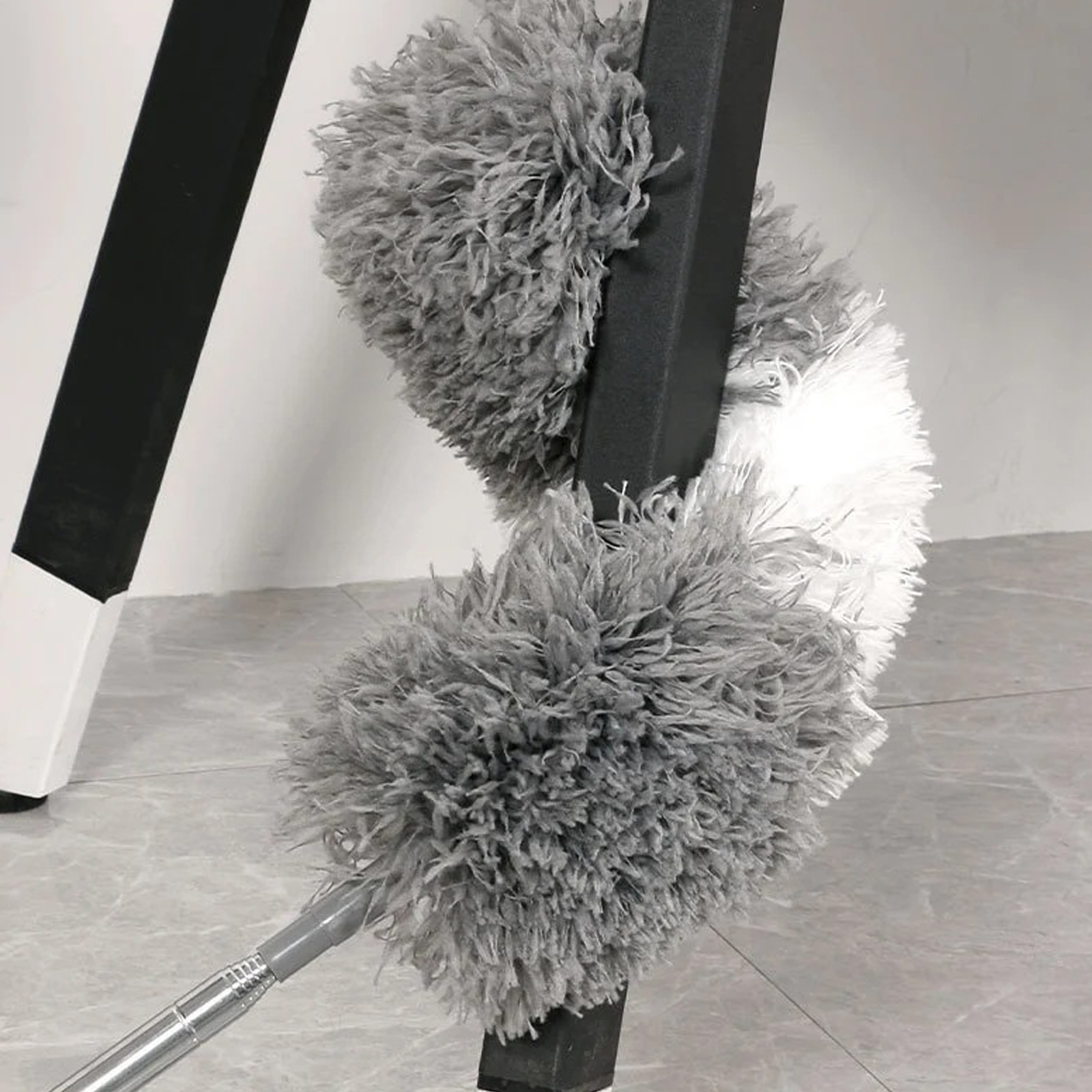 Extendable Feather Duster Long Duster Magic Cobweb Duster Brush - Grey