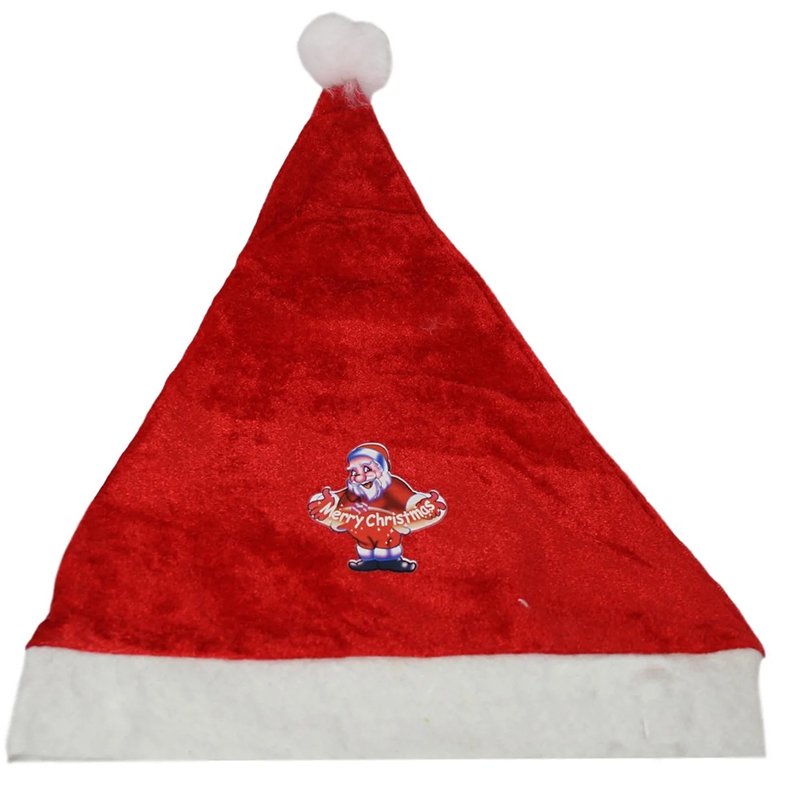 Festive Red Christmas Santa Hat One Size Assorted Designs Random Sent