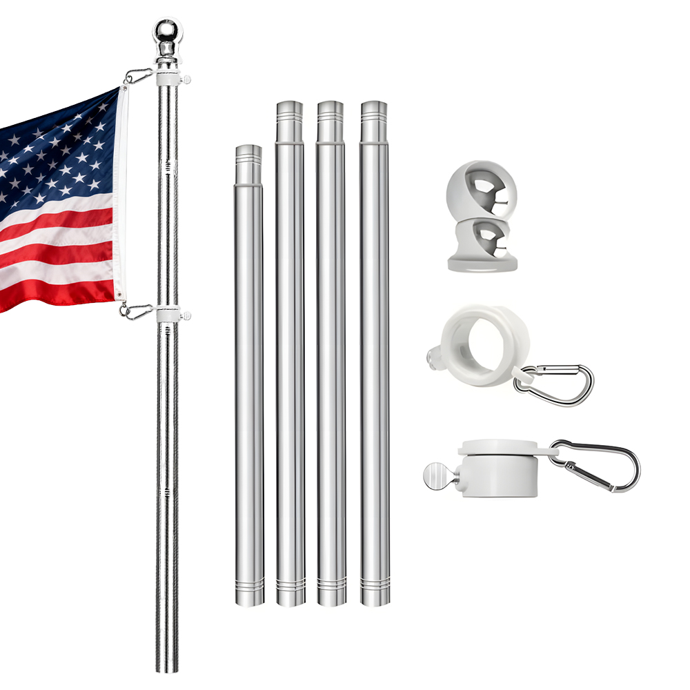 5FT Heavy Duty Flag Pole Stand Holder Bracket House Aluminium Alloy Flagpole