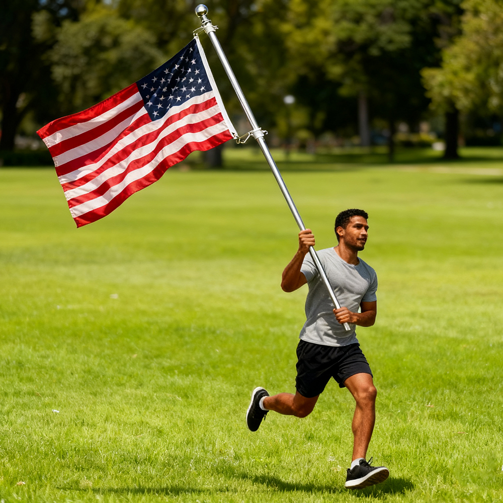 5FT Heavy Duty Flag Pole Stand Holder Bracket House Aluminium Alloy Flagpole