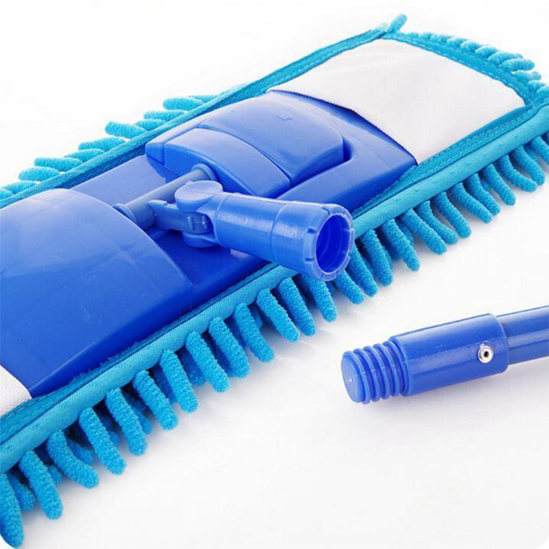 Folding and Adjustable 360 Plastic Microfibre Mop with Handle - Random Colour