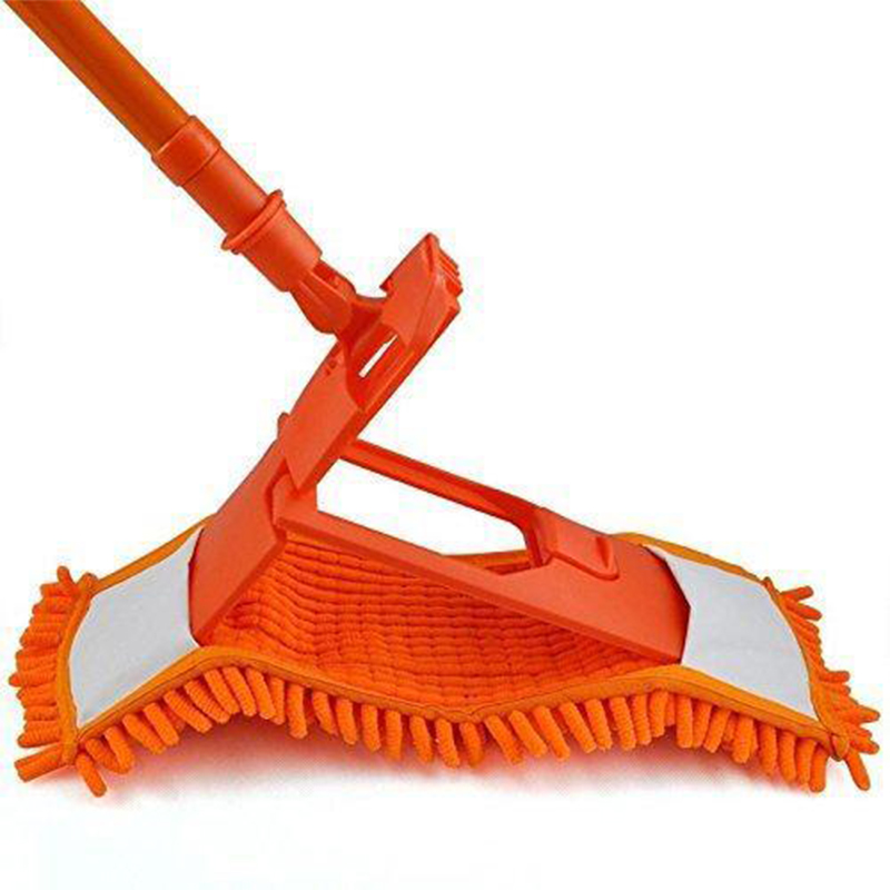 Folding and Adjustable 360 Plastic Microfibre Mop with Handle - Random Colour