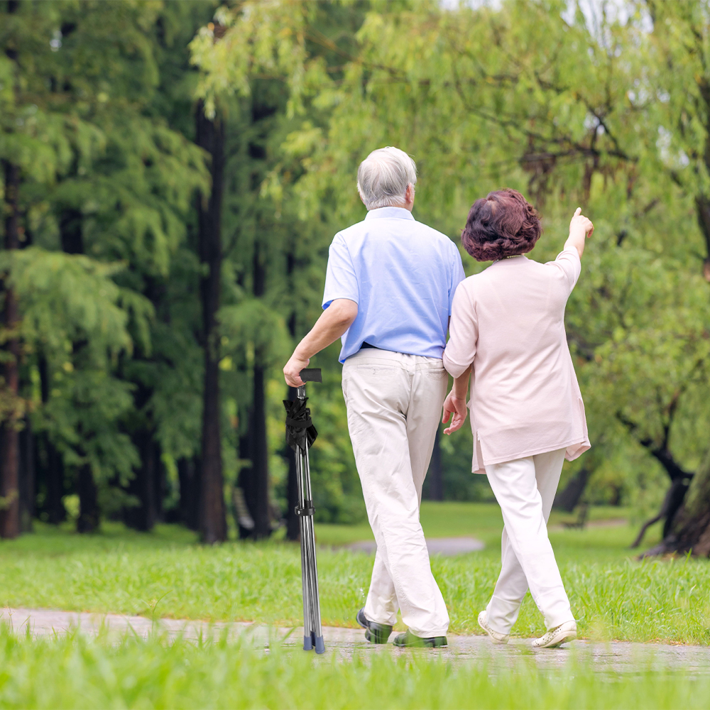 Folding Portable Walking Stick Seat Adjustable Aluminium Cane Chair Stool for Elder Old People Apricot