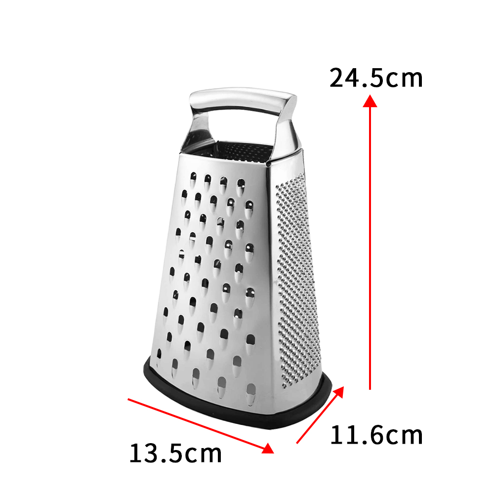 Food Grater 4-Sided Blades Stainless Steel Cheese Vegetable Grater BBQ