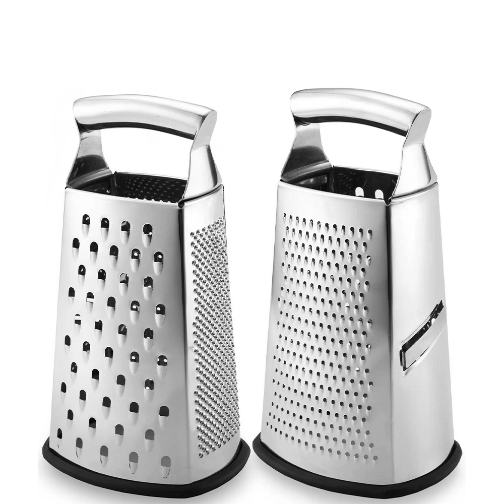Food Grater 4-Sided Blades Stainless Steel Cheese Vegetable Grater BBQ